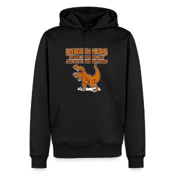 Dinosaurs Never Went To Vet, Look What Happened 4 - Männer Premium Bio Hoodie - Schwarz - Vorne - Nico (187cm)