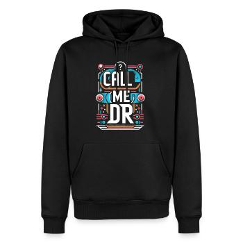Call Me Dr 29 - Men’s Premium Organic Hoodie - black - Front - Nico (187cm)