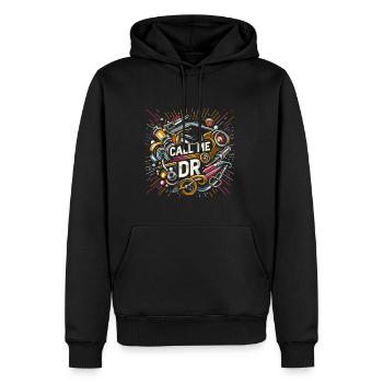 Call Me Dr 33 - Men’s Premium Organic Hoodie - black - Front - Nico (187cm)