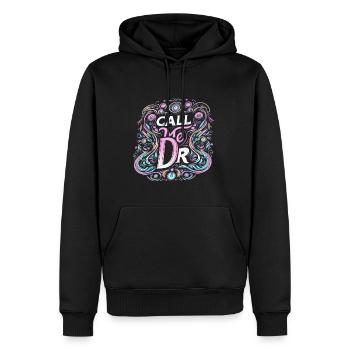 Call Me Dr 36 - Men’s Premium Organic Hoodie - black - Front - Nico (187cm)
