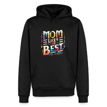Mom Likes Me Best 10 - Männer Premium Bio Hoodie - Schwarz - Vorne - Nico (187cm)