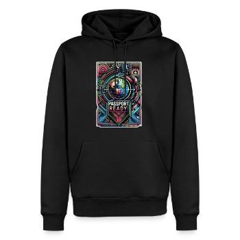 Passport Ready 10 - Männer Premium Bio Hoodie - Schwarz - Vorne - Nico (187cm)