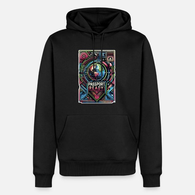 Passport Ready 10 - Männer Premium Bio Hoodie - Schwarz