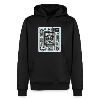 Passport Ready 5 - Männer Premium Bio Hoodie - Schwarz - Vorne - Nico (187cm)