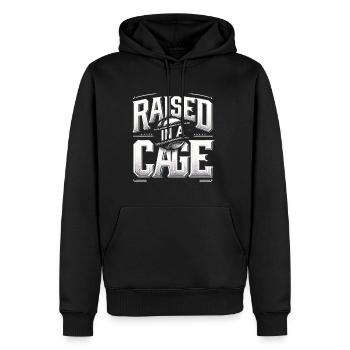 Raised In A Cage 20 - Männer Premium Bio Hoodie - Schwarz - Vorne - Nico (187cm)