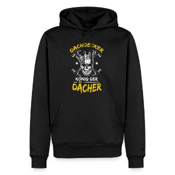 Roofer Roof Roofs King Craftsman Working Group - Men’s Premium Organic Hoodie - black - Front - Nico (187cm)