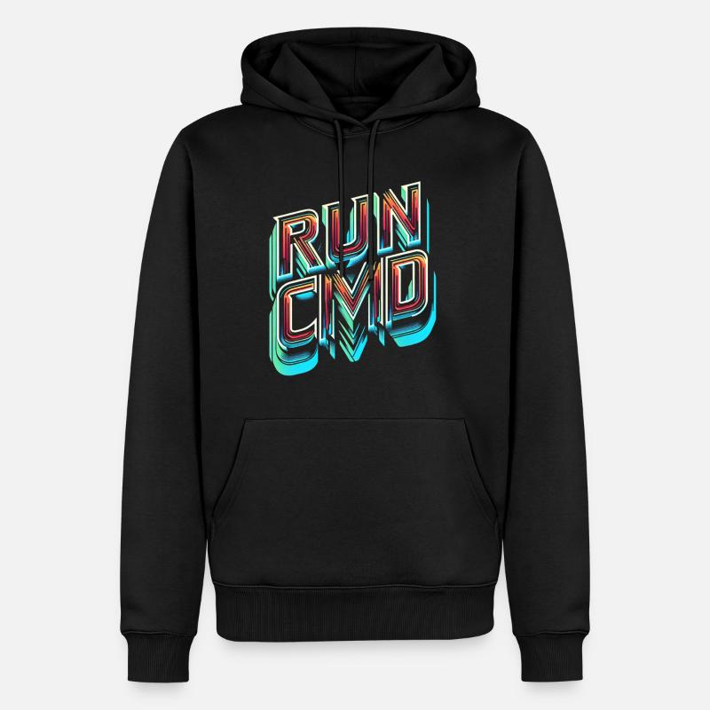 Exécuter Cmd 39 - Sweat à capuche Premium bio Homme - noir