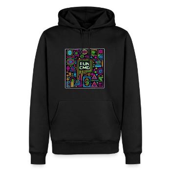 Run Cmd 43 - Männer Premium Bio Hoodie - Schwarz - Vorne - Nico (187cm)