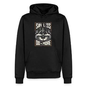 Say Less Do More 12 - Männer Premium Bio Hoodie - Schwarz - Vorne - Nico (187cm)