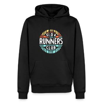 Slow Runners Club 7 - Männer Premium Bio Hoodie - Schwarz - Vorne - Nico (187cm)