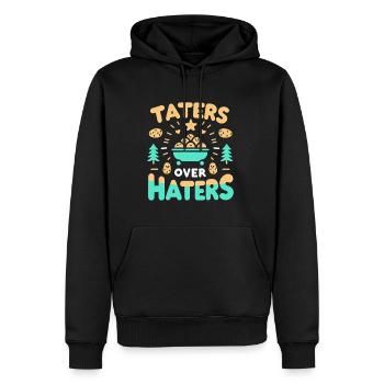 Taters Over Haters 17 - Männer Premium Bio Hoodie - Schwarz - Vorne - Nico (187cm)