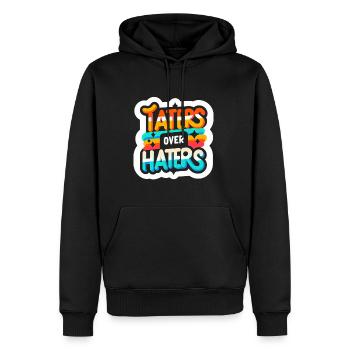 Taters Over Haters 21 - Männer Premium Bio Hoodie - Schwarz - Vorne - Nico (187cm)