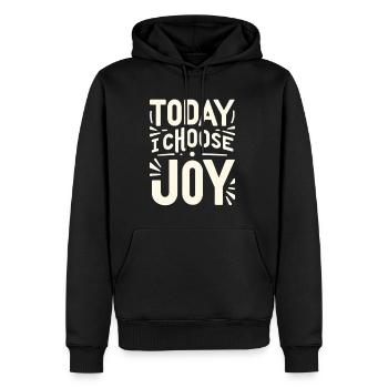 Today I Choose Joy 13 - Männer Premium Bio Hoodie - Schwarz - Vorne - Nico (187cm)