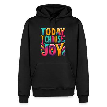 Today I Choose Joy 17 - Männer Premium Bio Hoodie - Schwarz - Vorne - Nico (187cm)