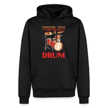 Tout ce que je touche devient un tambour 27 - Sweat à capuche Premium bio Homme - noir - Devant - Nico (187cm)