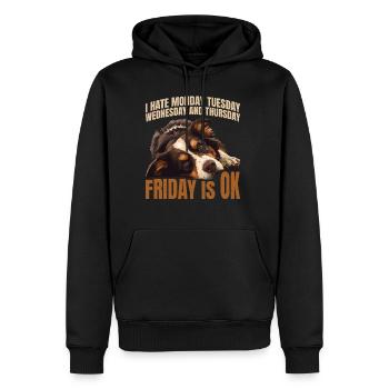 I Hate Monday Tuesday Wednesday, Friday Is Ok 6 - Men’s Premium Organic Hoodie - black - Front - Nico (187cm)