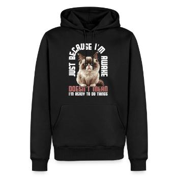 Ce n’est pas parce que je suis éveillé que je suis prêt 13 - Sweat à capuche Premium bio Homme - noir - Devant - Nico (187cm)