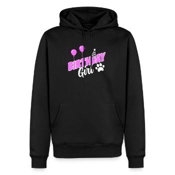 Chiens Anniversaire Joyeux Anniversaire Fille Chien Rose - Sweat à capuche Premium bio Homme - noir - Devant - Nico (187cm)