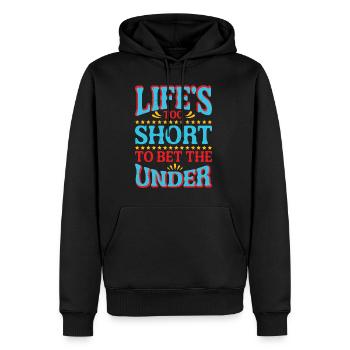 Life's Too Short To Bet The Under 27 - Männer Premium Bio Hoodie - Schwarz - Vorne - Nico (187cm)