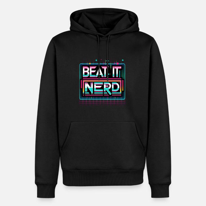Beat it Nerd 15 - Männer Premium Bio Hoodie - Schwarz