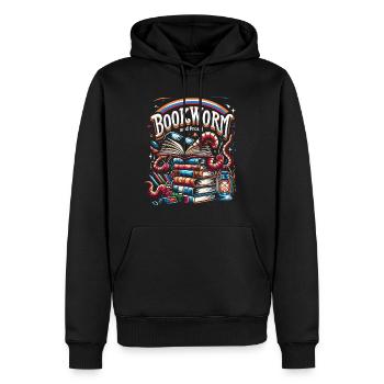 Bookworm and Proud 6 - Männer Premium Bio Hoodie - Schwarz - Vorne - Nico (187cm)