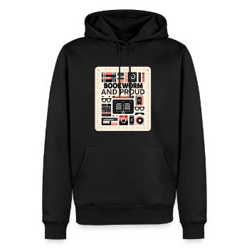 Bookworm and Proud 7 - Männer Premium Bio Hoodie - Schwarz - Vorne - Nico (187cm)