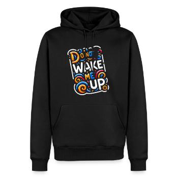 Do Not Wake Me Up 20 - Men’s Premium Organic Hoodie - black - Front - Nico (187cm)