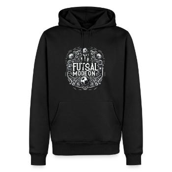 Mode Futsal Sur 12 - Sweat à capuche Premium bio Homme - noir - Devant - Nico (187cm)
