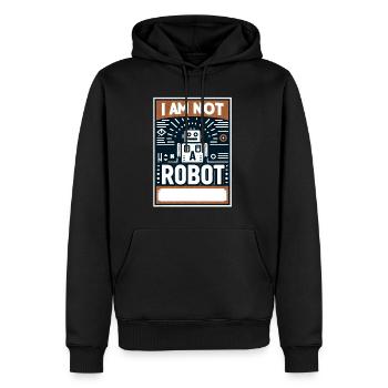 I Am Not A Robot 3 - Männer Premium Bio Hoodie - Schwarz - Vorne - Nico (187cm)