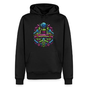 Je suis la garantie 46 - Sweat à capuche Premium bio Homme - noir - Devant - Nico (187cm)