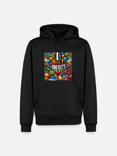 I Beat Obesity 11 - Men’s Premium Organic Hoodie - black