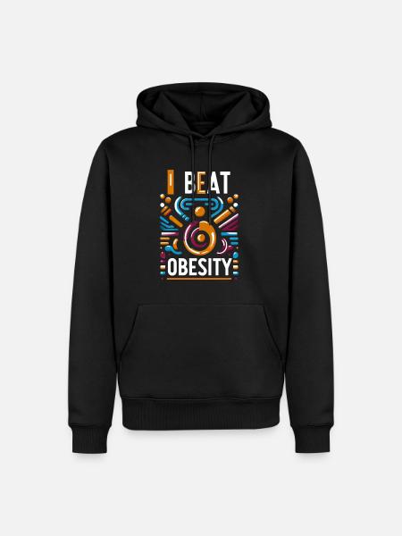 I Beat Obesity 15 - Men’s Premium Organic Hoodie - black