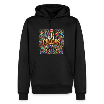 I Eat Crayons 23 - Männer Premium Bio Hoodie - Schwarz - Vorne - Nico (187cm)