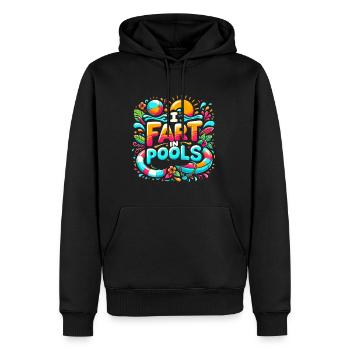 Je Pète Dans Les Piscines 14 - Sweat à capuche Premium bio Homme - noir - Devant - Nico (187cm)