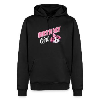 Chiens Anniversaire Joyeux Anniversaire Fille Chien Rose - Sweat à capuche Premium bio Homme - noir - Devant - Nico (187cm)
