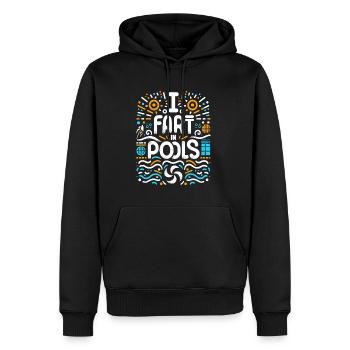 Je Pète Dans Les Piscines 9 - Sweat à capuche Premium bio Homme - noir - Devant - Nico (187cm)