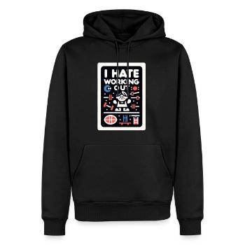 I Hate Working Out 5 - Men’s Premium Organic Hoodie - black - Front - Nico (187cm)