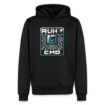 Run Cmd 38 - Männer Premium Bio Hoodie - Schwarz - Vorne - Nico (187cm)