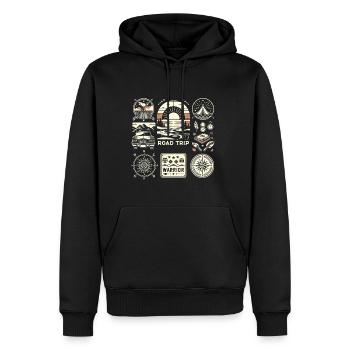 Road Trip Warrior 6 - Männer Premium Bio Hoodie - Schwarz - Vorne - Nico (187cm)