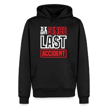 0 Days Since Last Accident 34 - Männer Premium Bio Hoodie - Schwarz - Vorne - Nico (187cm)