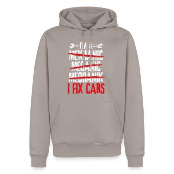 Tuning Car Lovers Repair Cars Mechanic D - Men’s Premium Organic Hoodie - taupe - Front - Nico (187cm)