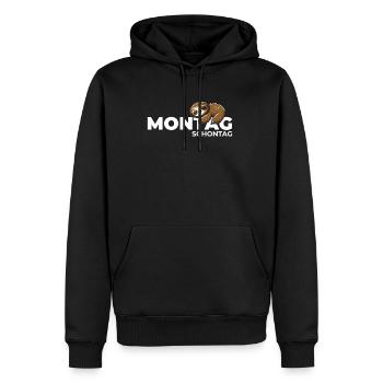 Montag Schontag Ruhetag Faultier Friseur Coiffeur - Männer Premium Bio Hoodie - Schwarz - Vorne - Nico (187cm)