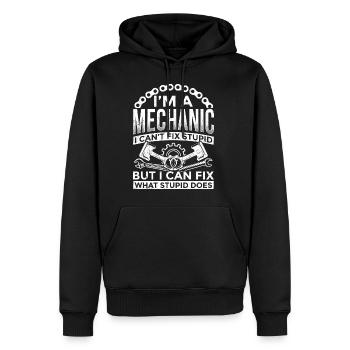 Ich bin ein Mechaniker, ich kann dummes Tuning nic - Männer Premium Bio Hoodie - Schwarz - Vorne - Nico (187cm)