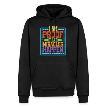 I Am Proof That Miracles Happen 9 - Männer Premium Bio Hoodie - Schwarz - Vorne - Nico (187cm)