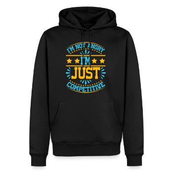 Je ne suis pas en colère, je suis juste compétitif 6 - Sweat à capuche Premium bio Homme - noir - Devant - Nico (187cm)