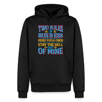 Deux règles d’affaires, faites attention à vos propres 37 - Sweat à capuche Premium bio Homme - noir - Devant - Nico (187cm)
