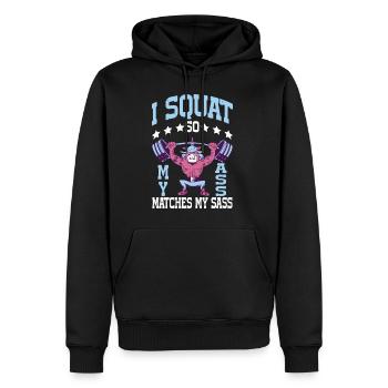I Squat So My Ass Matches My Sass 8 - Männer Premium Bio Hoodie - Schwarz - Vorne - Nico (187cm)
