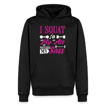 I Squat So My Ass Matches My Sass 9 - Männer Premium Bio Hoodie - Schwarz - Vorne - Nico (187cm)
