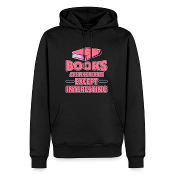 Les livres sont comme les gens, sauf qu’ils sont intéressants 4 - Sweat à capuche Premium bio Homme - noir - Devant - Nico (187cm)