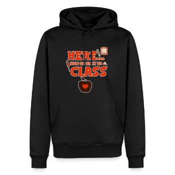 Ici... Retournez maintenant à la classe 2 - Sweat à capuche Premium bio Homme - noir - Devant - Nico (187cm)